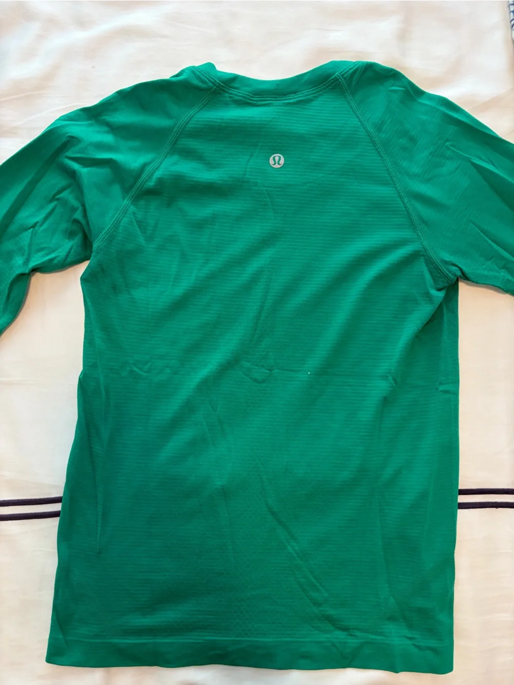 lululemon athletic swiftly tech green long-sleeve top